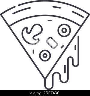 Pizza Slice Symbol, lineare isolierte Illustration, dünne Linie Vektor, Web-Design-Zeichen, Kontur Konzept Symbol mit editierbaren Kontur auf weißem Hintergrund. Stock Vektor