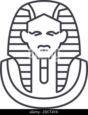 Pharaon Symbol, lineare isolierte Illustration, dünne Linie Vektor, Web-Design-Zeichen, Umriss Konzept Symbol mit editierbarer Kontur auf weißem Hintergrund. Stock Vektor