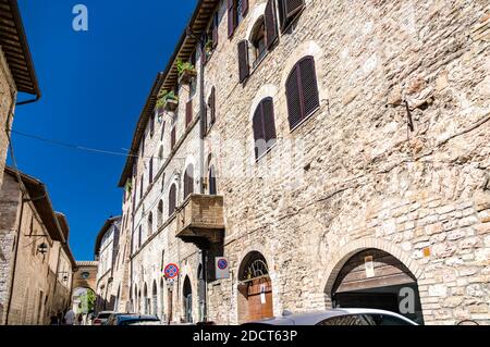 Straßen von Assisi in Italien Stockfoto