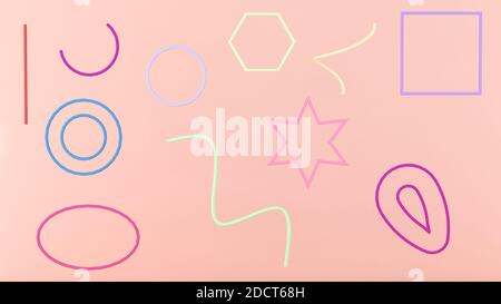 Geometrischer abstrakter Hintergrund mit farbenfrohem 3d-Rendering-Bild Stockfoto