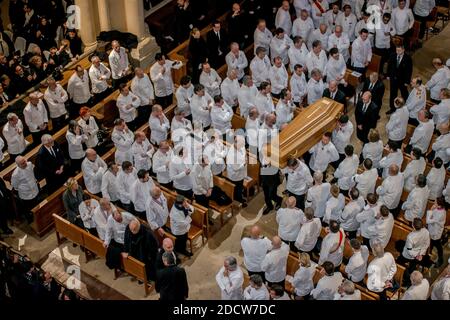 Paul Bocuse's Begräbnis fand in der Kathedrale St. Jean, Lyon. Foto von Bony/Pool/ABACAPRESS.COM Stockfoto