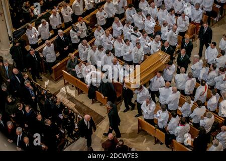 Paul Bocuse's Begräbnis fand in der Kathedrale St. Jean, Lyon. Foto von Bony/Pool/ABACAPRESS.COM Stockfoto