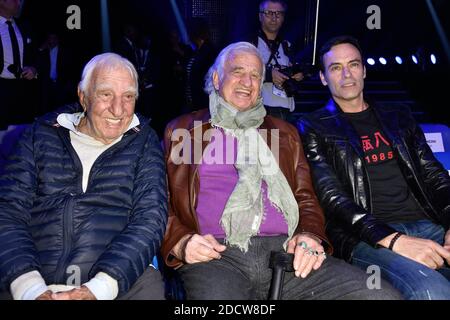 Anthony Delon, Jean-Paul Belmondo, Charles Gerard Assistent au combat Opposant Tony Yoka a Jonathan Rice a Paris, Frankreich, le 7 avril 2018. Foto von Alban Wyters/ABACAPRESS.COM Stockfoto