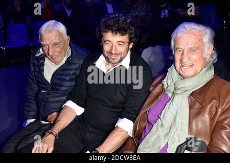 Patick Bruel, Jean-Paul Belmondo, Charles Gerard assistent au combat Opposant Tony Yoka a Jonathan Rice a Paris, France, le 7 avril 2018. Foto von Alban Wyters/ABACAPRESS.COM Stockfoto