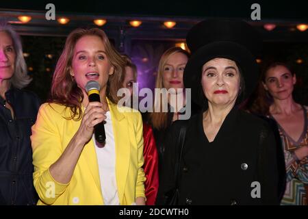 Odile d'Oultremont und Amelie Nothomb beim 11. Prix de La Closerie des Lilas Literary Awards, der am 11. April 2018 in der La Closerie des Lilas in Paris, Frankreich, verliehen wurde. Foto von Jerome Domine/ABACAPRESS.COM Stockfoto