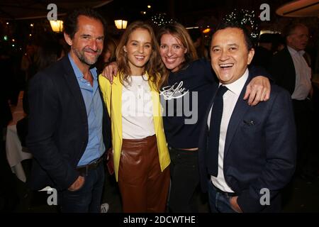 Odile d'Oultremont und ihr Mann Stephane De Groodt, Yuri Buenaventura und seine Frau Carole Chretiennot beim 11. Prix de La Closerie des Lilas Literary Awards, der am 11. April 2018 in der La Closerie des Lilas in Paris, Frankreich, stattfand. Foto von Jerome Domine/ABACAPRESS.COM Stockfoto