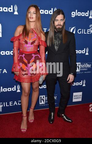 Jennifer Akerman, Tom Payne nehmen am 12. April 2018 an den 29. Jährlichen GLAAD Media Awards im Beverly Hilton Hotel in Beverly Hills, Los Angeles, CA, USA Teil. Foto von Lionel Hahn/ABACAPRESS.COM Stockfoto