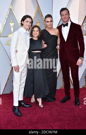 Timothee Chalamet, Nicole Flender, Elizabeth Chambers und Armie Hammer Stockfoto