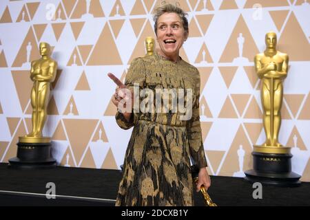 Frances McDormand (Beste Schauspielerin) im Pressesaal der 90. Academy Awards, die am 4. März 2018 im Dolby Theater in Hollywood, Los Angeles, CA, USA, verliehen wurden. Foto: Lionel Hahn/ABACAPRESS.COM Stockfoto