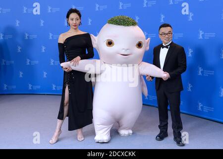 Bai Baihe, Buba Monster und Raman Hui beim Monster Hunt 2 Photocall während der 68. Internationalen Filmfestspiele Berlin (Berlinale) am 18. Februar 2018 in Berlin. Foto von Aurore Marechal/ABACAPRESS.COM Stockfoto