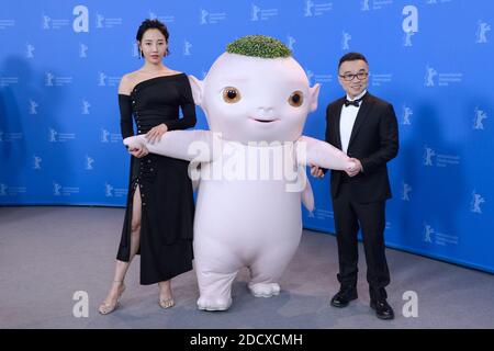 Bai Baihe, Buba Monster und Raman Hui beim Monster Hunt 2 Photocall während der 68. Internationalen Filmfestspiele Berlin (Berlinale) am 18. Februar 2018 in Berlin. Foto von Aurore Marechal/ABACAPRESS.COM Stockfoto