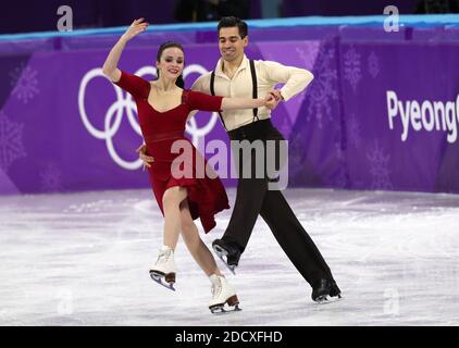 Anna Cappellini und Luca Lanotte (ITA) treten bei der Eiskunstlauf-Freitanz-Veranstaltung während der Olympischen Winterspiele 2018 in Pyeongchang in der Gangneung Ice Arena auf. Pyeongchang, Südkorea, 20. Februar 2018. Foto von Giuliano Bevilacqua/ABACAPRESS.COM Stockfoto