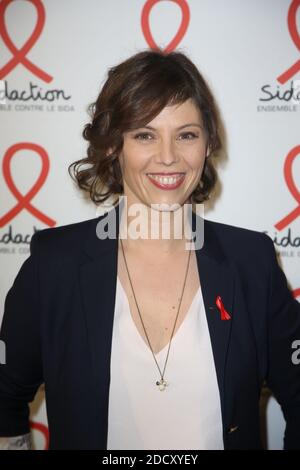 Linda Lorin posiert bei einer Fotoaktion für die Startparty der Sidaction 2018, die am 05. März 2018 im Musée du quai Branly in Paris, Frankreich, stattfand. Foto von Jerome Domine/ABACAPRESS.COM Stockfoto