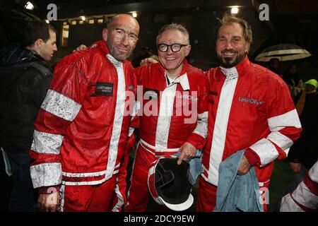 Gilbert Brisbois, Eric Brunet et et Lionel Charbonnier lors de 'Le defi RMC' a l'hippodrome de Vincennes, a Vincennes, Frankreich, le 21 Janvier 2018. Foto von Jerome Domine/ABACAPRESS.COM Stockfoto