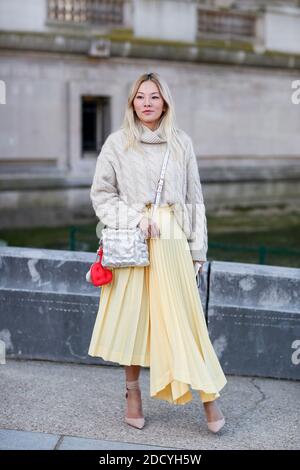 Straßenstil, Tina Leung Ankunft in Elie Saab Herbst-Winter 2018-2019 Show im Le Grand Palais, in Paris, Frankreich, am 3. März 2018 statt. Foto von Marie-Paola Bertrand-Hillion/ABACAPRESS.COM Stockfoto