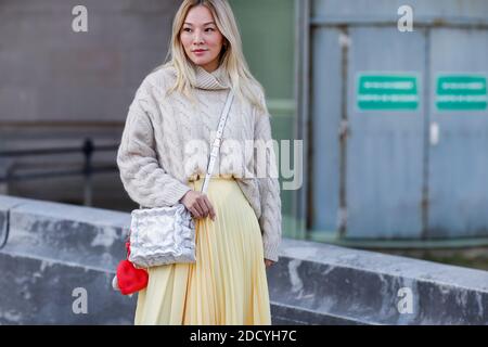 Straßenstil, Tina Leung Ankunft in Elie Saab Herbst-Winter 2018-2019 Show im Le Grand Palais, in Paris, Frankreich, am 3. März 2018 statt. Foto von Marie-Paola Bertrand-Hillion/ABACAPRESS.COM Stockfoto