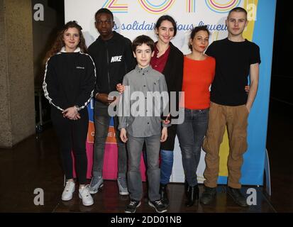 Esther Valding, Azize Diabate Abdoulaye, Marius Blivet, Louna Espinosa, Cecile Rebboah et Audran Cattin lors des 100 ans de la Creation de La Ligue contre le Cancer a La Cite des Sciences a Paris, France le 14 Mars 2018. Foto von Jerome Domine/ABACAPRESS.COM Stockfoto