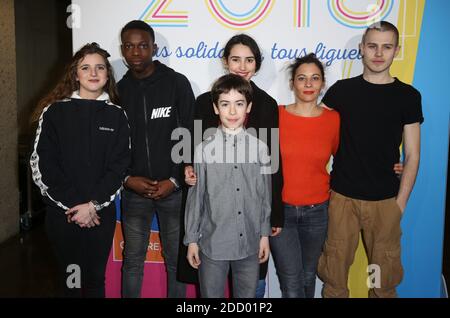 Esther Valding, Azize Diabate Abdoulaye, Marius Blivet, Louna Espinosa, Cecile Rebboah et Audran Cattin lors des 100 ans de la Creation de La Ligue contre le Cancer a La Cite des Sciences a Paris, France le 14 Mars 2018. Foto von Jerome Domine/ABACAPRESS.COM Stockfoto