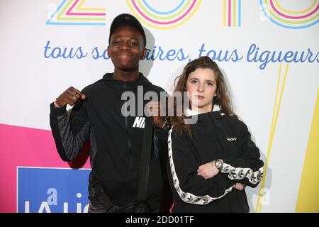 Esther Valding et Azize Diabate Abdoulaye lors des 100 ans de la Creation de La Ligue contre le Cancer a La Cite des Sciences a Paris, France le 14 Mars 2018. Foto von Jerome Domine/ABACAPRESS.COM Stockfoto