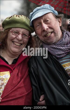 Französische Rentner nehmen an einer Demonstration Teil. Sie protestieren gegen das Regierungsprojekt, sie mehr zu besteuern (Erhöhung der CSG). Am 15. März 2018 in Paris, Frankreich. Foto von Khanh Renaud/ABACAPRESS.COM Stockfoto