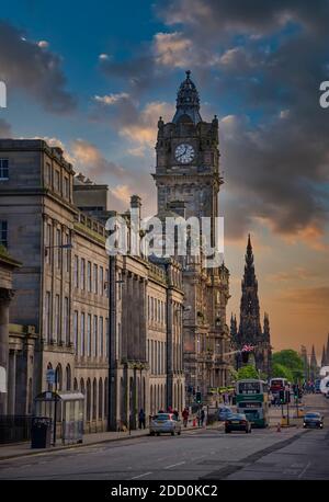 Der Uhrturm Balmoral Hotel in Edinburgh, Schottland Stockfoto