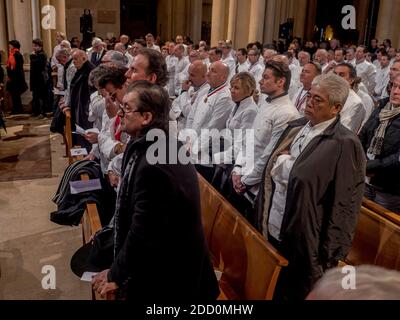 Paul Bocuse's Begräbnis fand in der Kathedrale St. Jean, Lyon. Foto von Bony/Pool/ABACAPRESS.COM Stockfoto