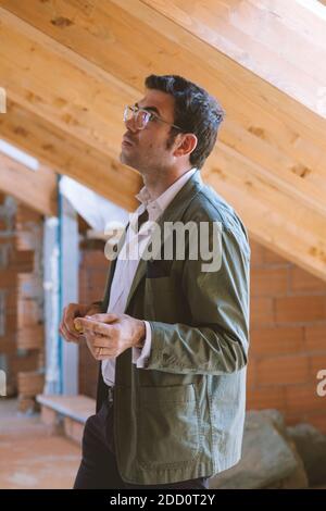 Ein Architekt bei der Arbeit Stockfoto