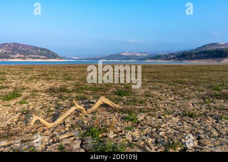 Guardialfiera Lake, Molise, Italien: Trockener See Stockfoto