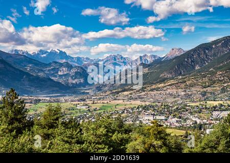 Alpenlandschaft der französischen alpen, Risoul in den Provence Alpes, Col d Izoard, Frankreich. Stockfoto