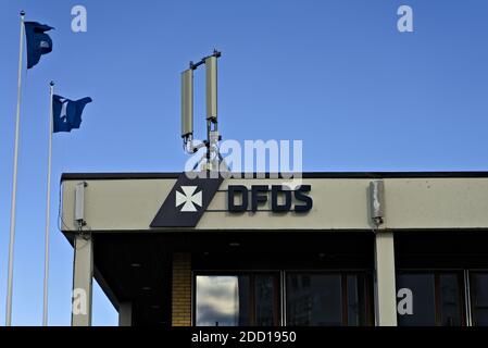 Oslo, Norwegen - 29. August 2020: DFDS Fährpassagierterminal im Hafen von Oslo, Norwegen. Stockfoto