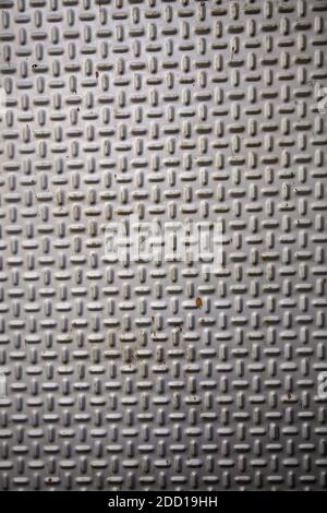 Industrieboden aus Metall, Silber und Aluminium, Fabrik Textur Stockfoto