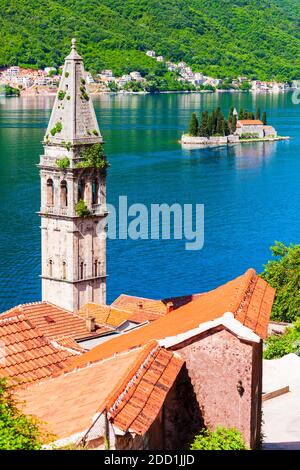 St. Nikolaus Kirche in Perast Altstadt an der Bucht von Kotor in Montenegro Stockfoto