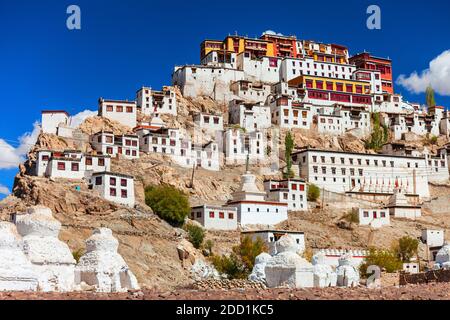 Thikse Gompa oder Thiksey Kloster ist ein tibetisch-buddhistisches Kloster in Thiksey bei Leh in Ladakh, Nordindien Stockfoto