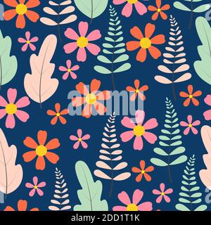 Elegante trendige ditsy floral Textur Vektor wiederholende Muster aus handgezeichneten schönen Blumen und Blätter. Am besten geeignet für Tapete, Verpackung Stock Vektor