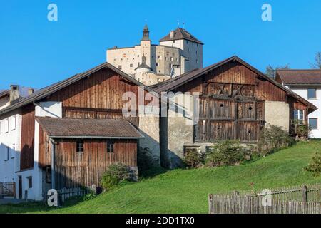 Schloss Tarasp, Scuol, Engadin, Graubünden, Schweiz, Europa Stockfoto