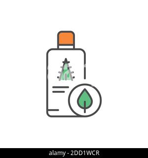 Bio-Aloe Saft Farbe Linie Symbol. Piktogramm für Webseite, mobile App, Promo. Stock Vektor