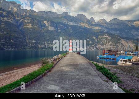 Walensee, Quarten, St. Gallen, Schweiz, Europa Stockfoto