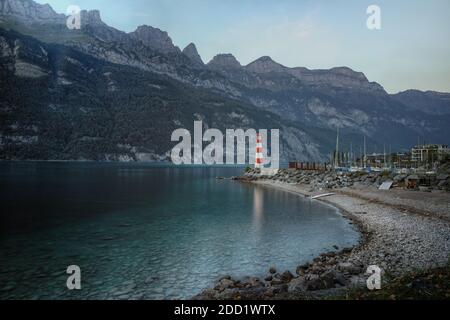 Walensee, Quarten, St. Gallen, Schweiz, Europa Stockfoto