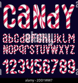 Candy-Cane-Alphabet. Stock Vektor