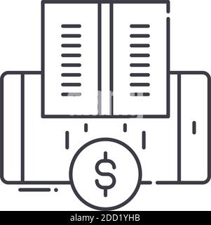 EBook Service Icon, lineare isolierte Illustration, dünne Linie Vektor, Web-Design-Zeichen, Kontur Konzept Symbol mit editierbaren Strich auf weißem Hintergrund. Stock Vektor