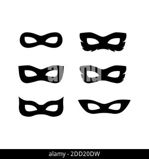 Festliche Karneval Masken Silhouette Set Vektor-Illustration Stock Vektor