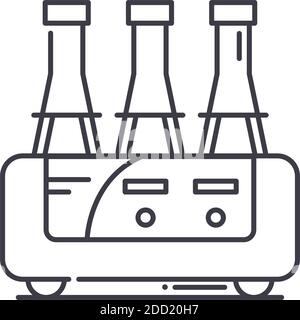 Trinken Produktion Symbol, lineare isolierte Illustration, dünne Linie Vektor, Web-Design-Zeichen, skizzieren Konzept Symbol mit editierbaren Strich auf weiß Stock Vektor