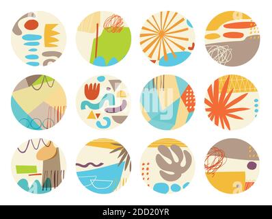 Verschiedene moderne Highlights und Story-Icons für Social Media Stock Vektor