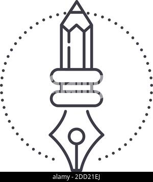 Bearbeitungswerkzeuge Symbol, lineare isolierte Illustration, dünne Linie Vektor, Web-Design-Zeichen, Kontur Konzept Symbol mit editierbaren Kontur auf weißem Hintergrund. Stock Vektor