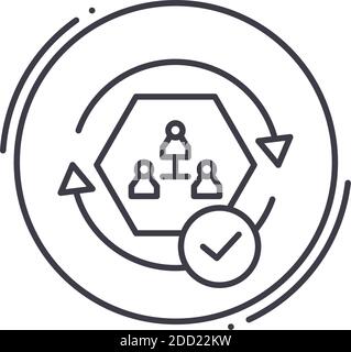 Effektivitäts-Symbol, lineare isolierte Illustration, dünne Linie Vektor, Web-Design-Zeichen, Umriss Konzept Symbol mit editierbarer Kontur auf weißem Hintergrund. Stock Vektor
