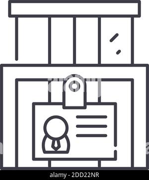 Unternehmensidentitätsymbol, lineare isolierte Illustration, Vektor mit dünnen Linien, Webdesign-Zeichen, Umrisskonzept-Symbol mit bearbeitbarer Kontur auf Weiß Stock Vektor