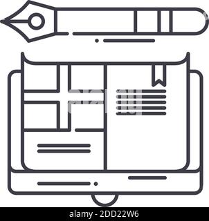 Englisches Symbol, lineare isolierte Illustration, dünner Linienvektor, Webdesign-Zeichen, Umrisskonzept-Symbol mit editierbarer Kontur auf weißem Hintergrund. Stock Vektor