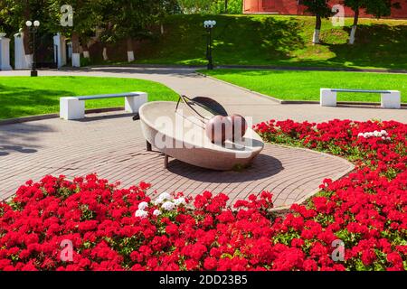 WLADIMIR, RUSSLAND - 09. AUGUST 2020: Denkmal für Wladimir Kirsche im Zentrum der Stadt Wladimir, Goldener Ring von Russland Stockfoto