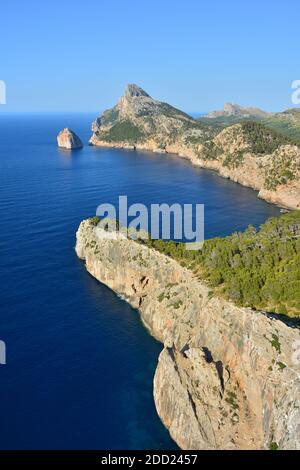 Blick auf Kap Formentor auf Mallorca, Balearen, Spanien Stockfoto