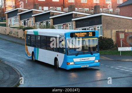 STAGECOACH BUS IN NEUER LACKIERUNG Stockfoto